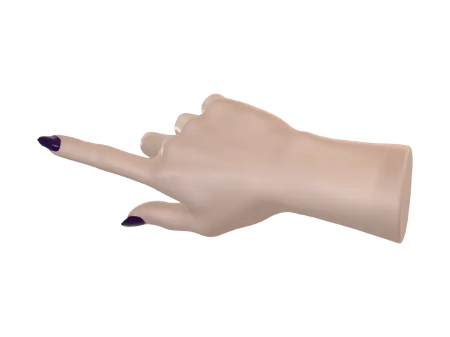 3D model for Purple Nails on a Bare Hand