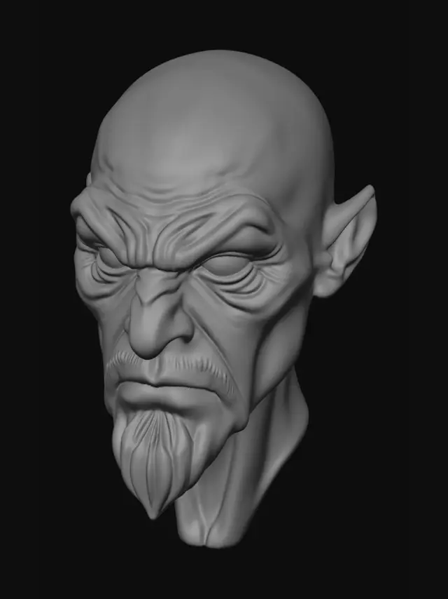 3D model for generate a bald female dwarfen head suitable for miniature wargaming scaled at 28mm.