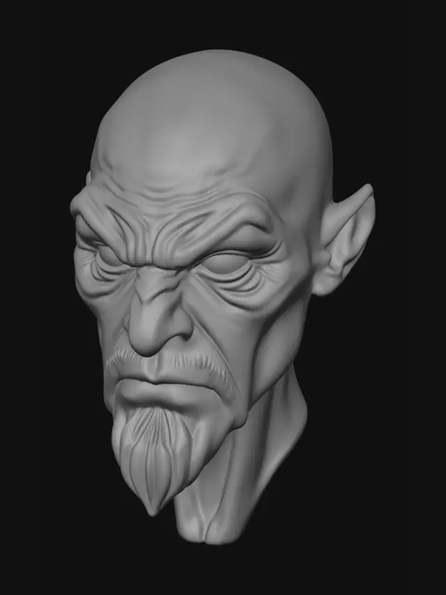 3D model for generate a bald female dwarfen head suitable for miniature wargaming scaled at 28mm.