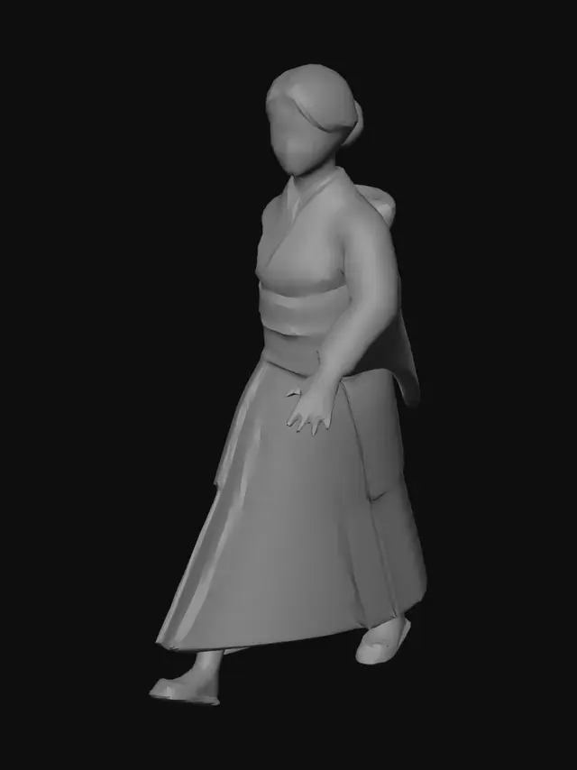 3D model for Kimono Model Sheet Front Side Back Top Bottom
