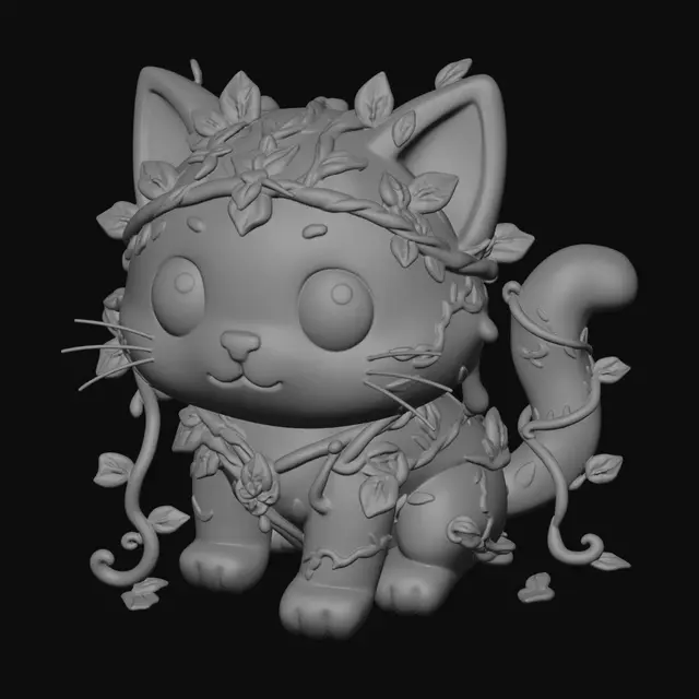 3D model for Ivy-Wrapped Kitten