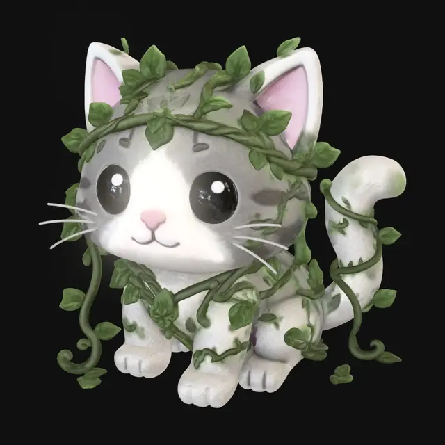 3D model for Ivy-Wrapped Kitten