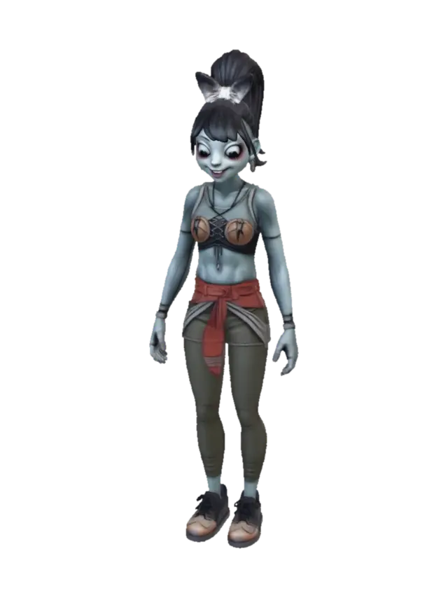 3D model for a female roblox character with an high pony