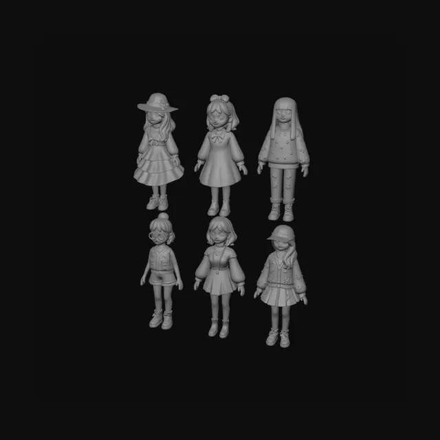 3D model for Pastel Girl Clipart Bundle