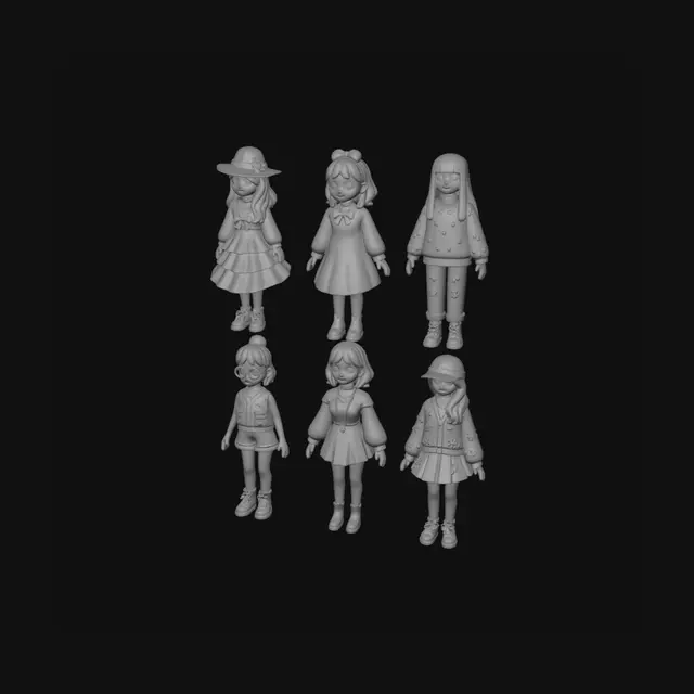 3D model for Pastel Girl Clipart Bundle