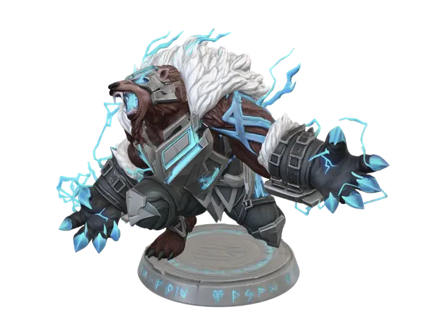 Thunderous Stormbear - Leagueoflegends 3D model, vytvořený pomocí AI
