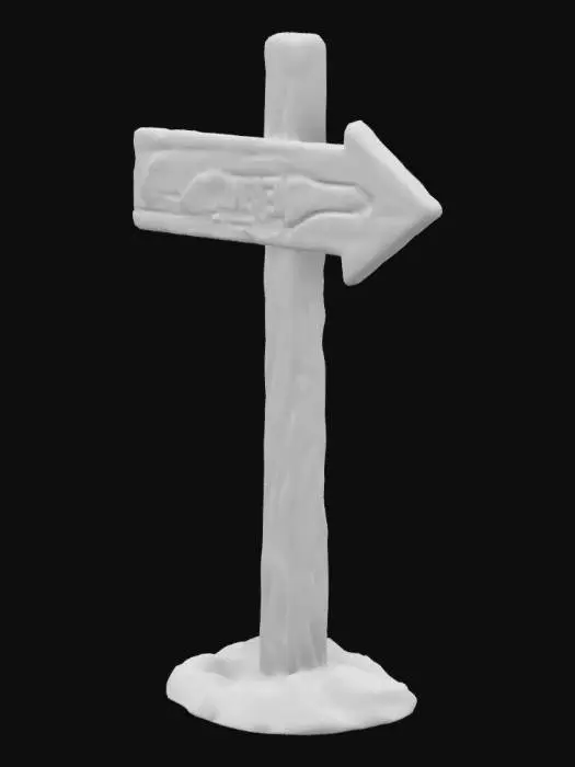 3D model for 带向右箭头的木制路标