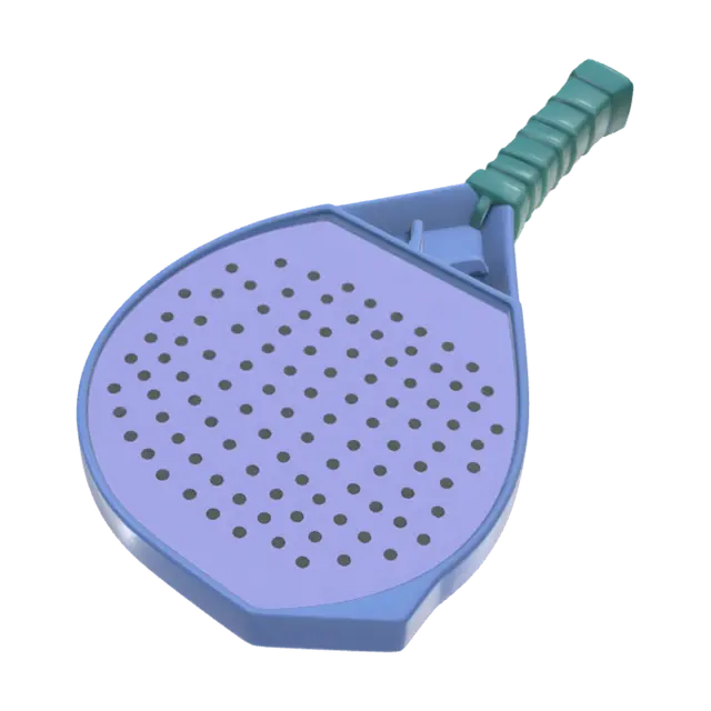 Purple perforated paddle with green handle - Cycle 3D model, vytvořený pomocí AI