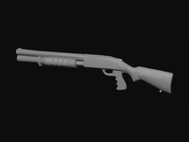3D model for Double-barrel shotgun