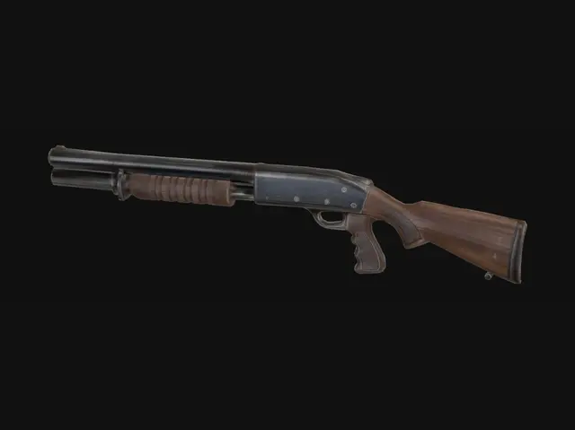 3D model for Double-barrel shotgun