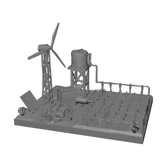 3D model for Renewable Energy Farm Diorama