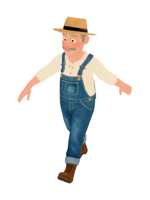 3D model for Farmer with Arms Outstretched