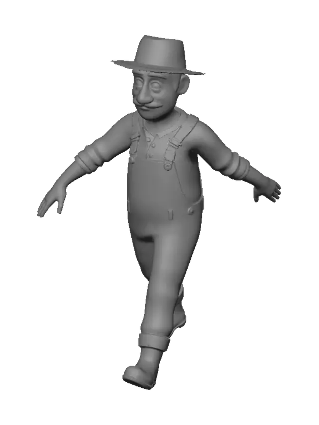 3D model for Farmer with Arms Outstretched