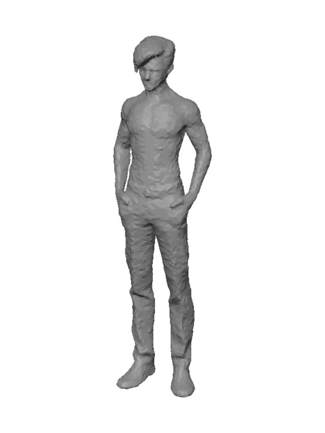 3D model for "3D digital render of a stylized realistic human character standing in a clean white studio background, subsurface scattering skin, neutral expression, subtle soft lighting, game cutscene style visual quality, vertical 9:16 aspect ratio."