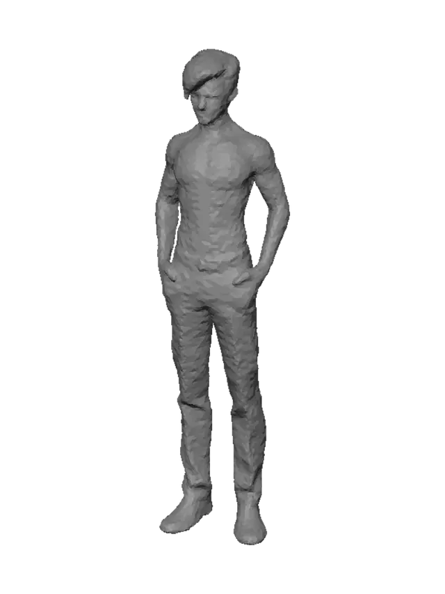 3D model for "3D digital render of a stylized realistic human character standing in a clean white studio background, subsurface scattering skin, neutral expression, subtle soft lighting, game cutscene style visual quality, vertical 9:16 aspect ratio."
