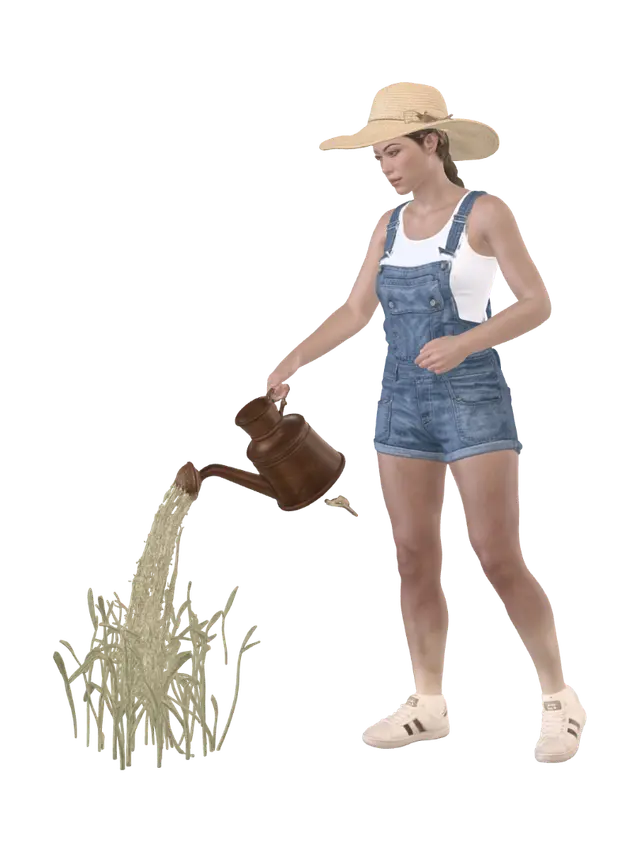 Golden Harvest Care 3D model, vytvořený pomocí AI