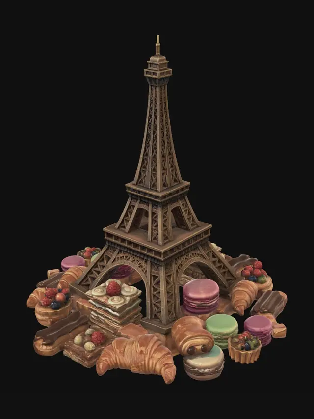 3D model for Eiffel Pastry Tower