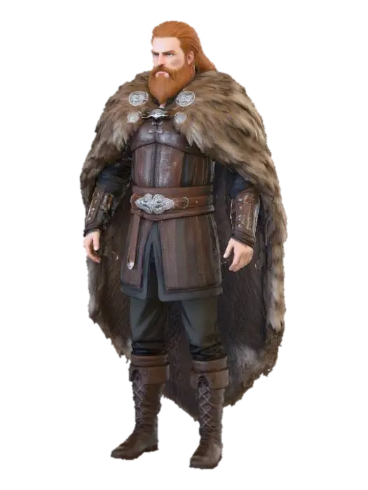 Viking Warrior - Men 3D model, vytvořený pomocí AI