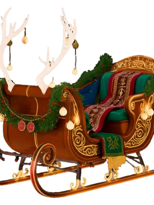 Enchanted Sleigh - Yuletide 3D model, vytvořený pomocí AI