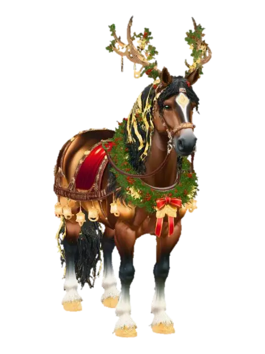 Majestic Holiday Steed - Yuletide 3D model, vytvořený pomocí AI