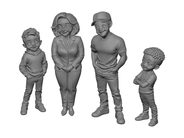 3D model for Family of Four