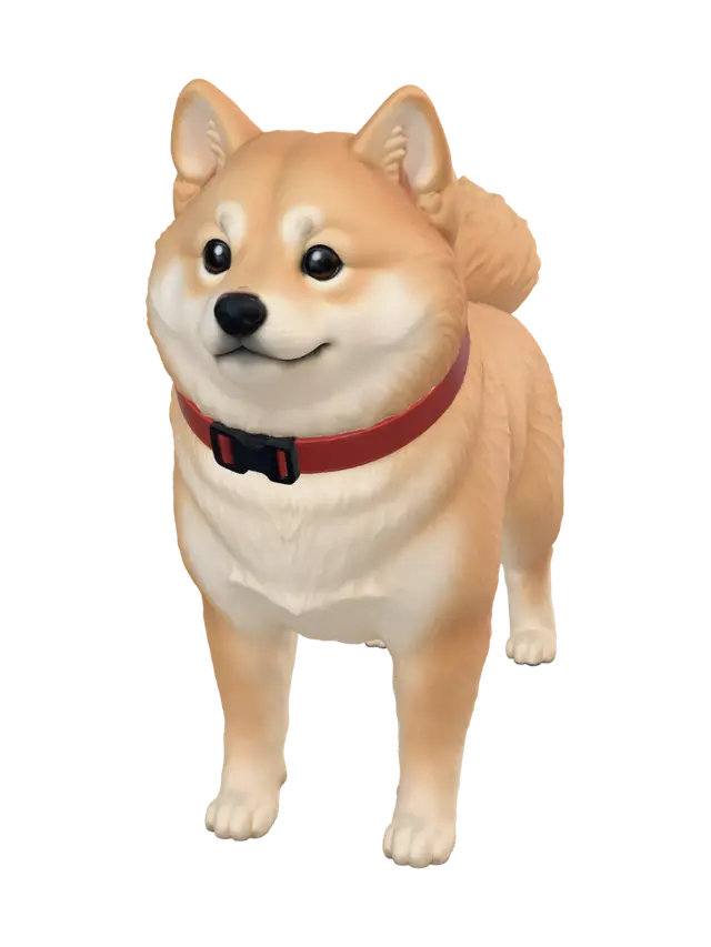 shiba inu - Finish 3D model, vytvořený pomocí AI