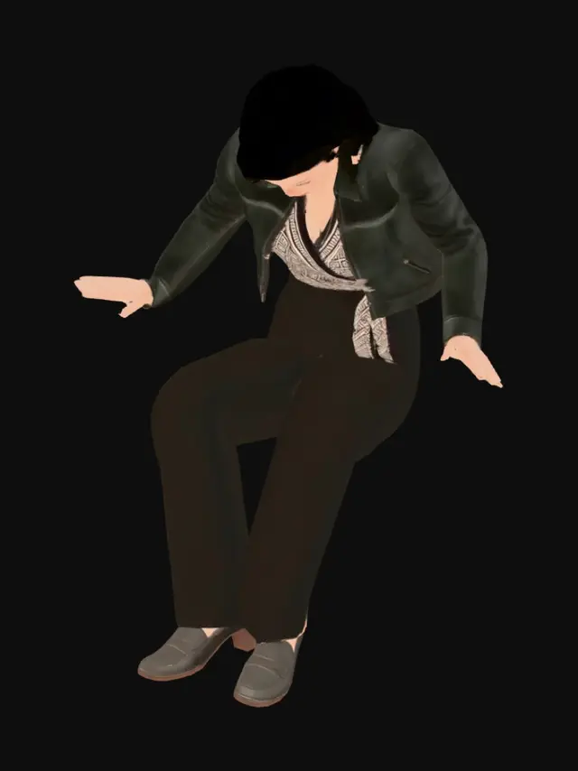 3D model for I need this same woman but with a more modern outfit (trousers and top or dress) 2026 version of this same woman in the same T-pose so that I can animate her. She should also have a more modern hairstyle too.