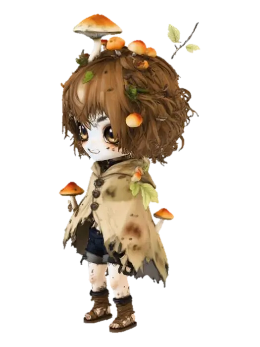 Mushroom Sprite - Sprites 3D model, vytvořený pomocí AI