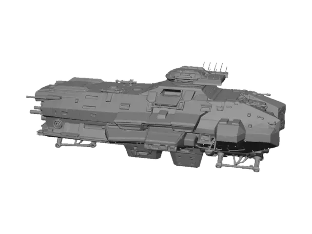 3D model for space battleship dreadnought