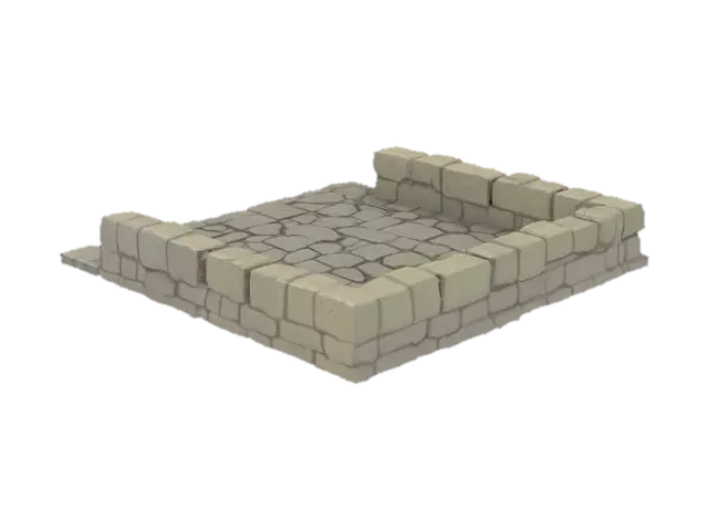 3D model for dungeon tile set di pavimento e muri usando pochi poligoni