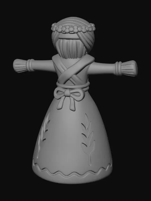 3D model for Silver Gown Charm with Gold Ribbon