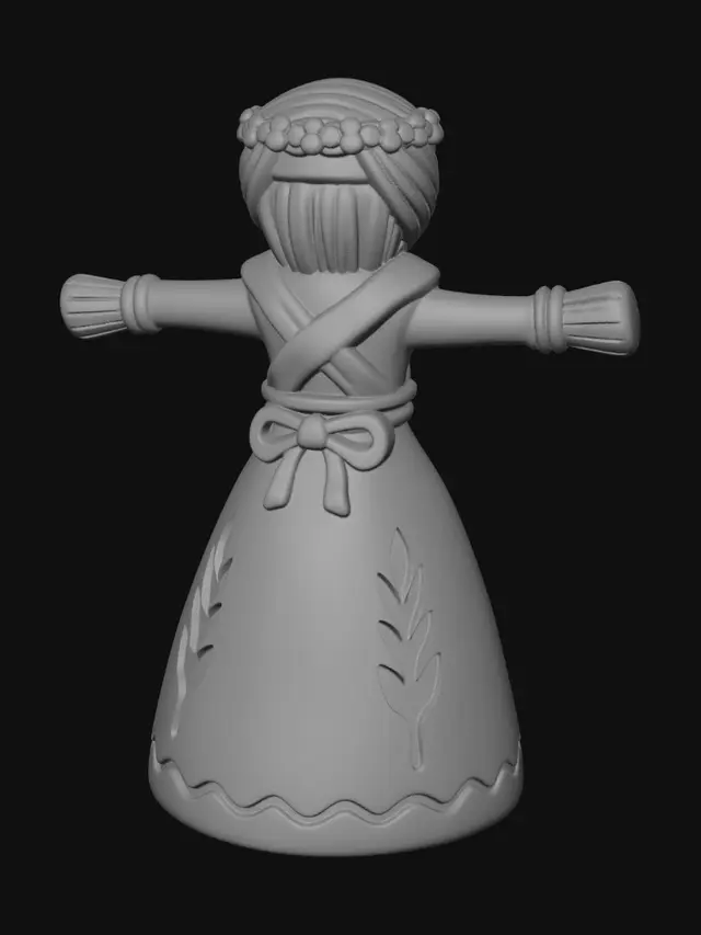 3D model for Silver Gown Charm with Gold Ribbon