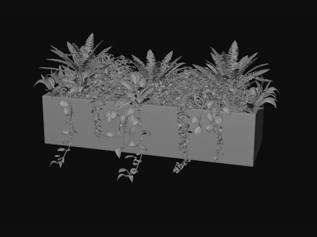 3D model for Emerald Cascade in a Rectangular Planter