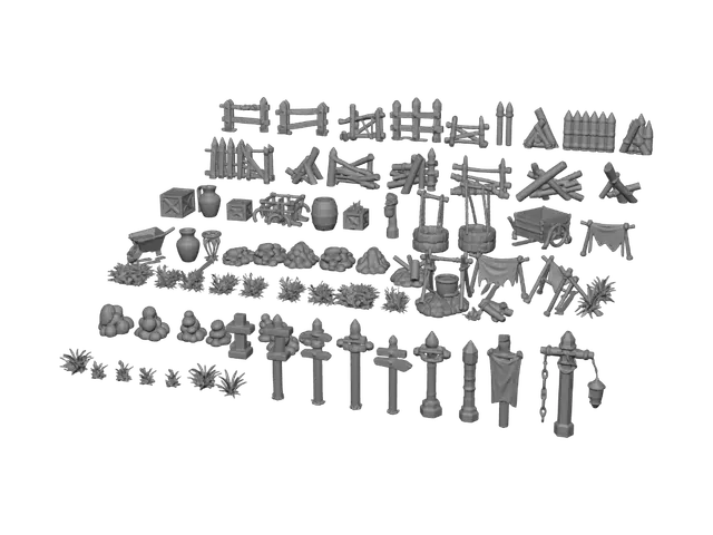 3D model for Rustic Timber & Stone: A Medieval Props Collection