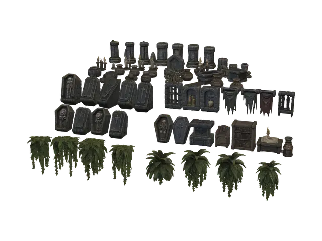 Forgotten Temple: Columns, Tombs, and Overgrowth 3D model, vytvořený pomocí AI