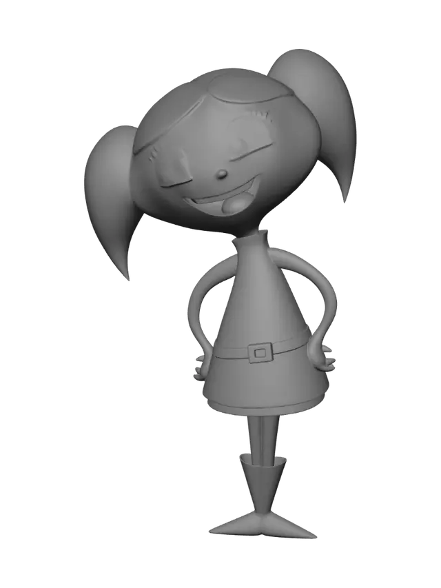 3D model for Cheerful Pigtail Girl
