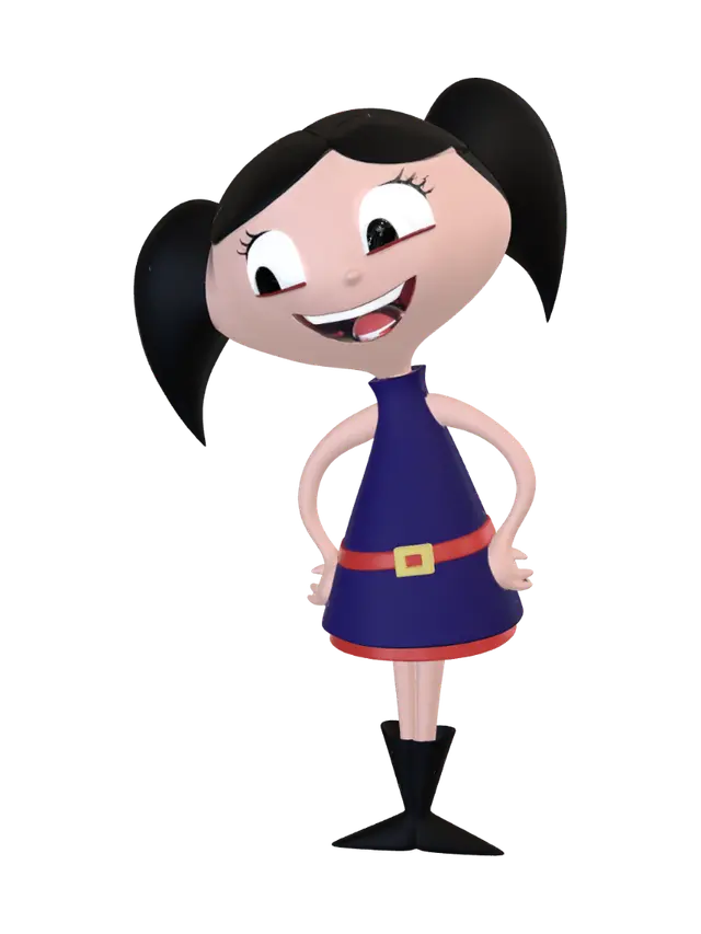 3D model for Cheerful Pigtail Girl
