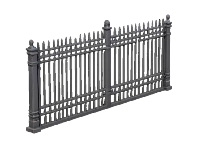 Iron Fence Design - Park 3D model, vytvořený pomocí AI