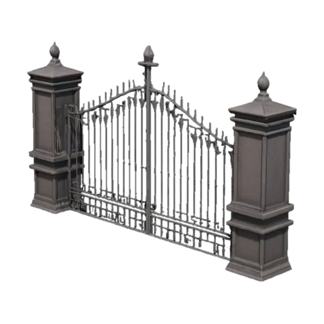 Ornate Iron Gate - Park 3D model, vytvořený pomocí AI