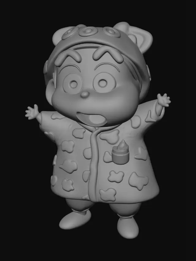 3D model for Joyful Baby in a Colorful Bear Hoodie
