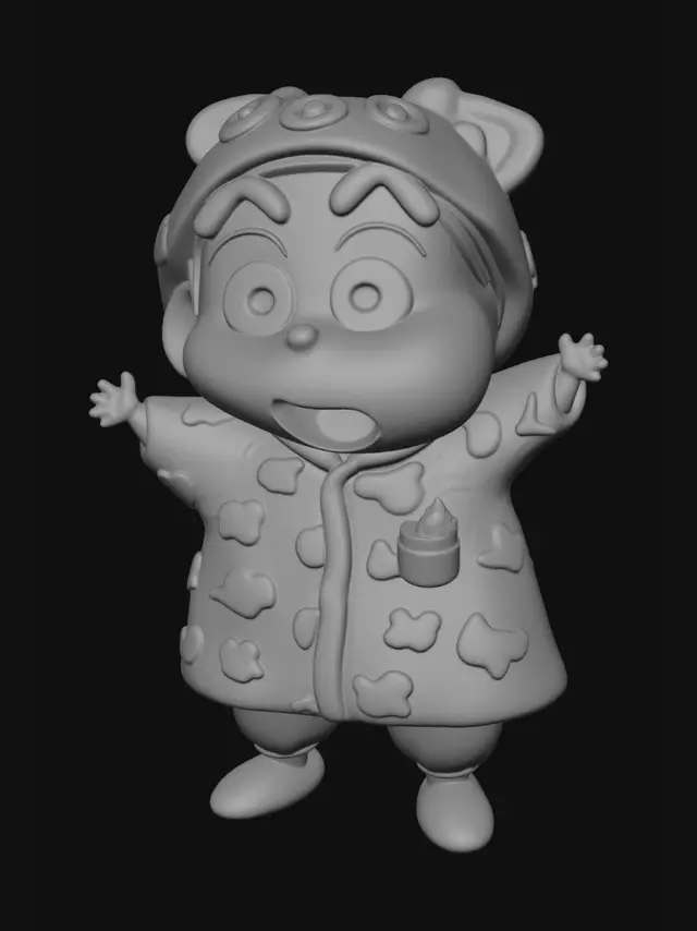 3D model for Joyful Baby in a Colorful Bear Hoodie