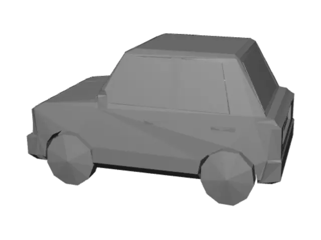 3D model for Red Toy Car on White Backdrop