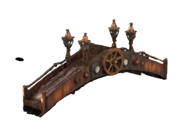 steampunk bridge between buildings - Engineering-3D-modell, genererad av AI