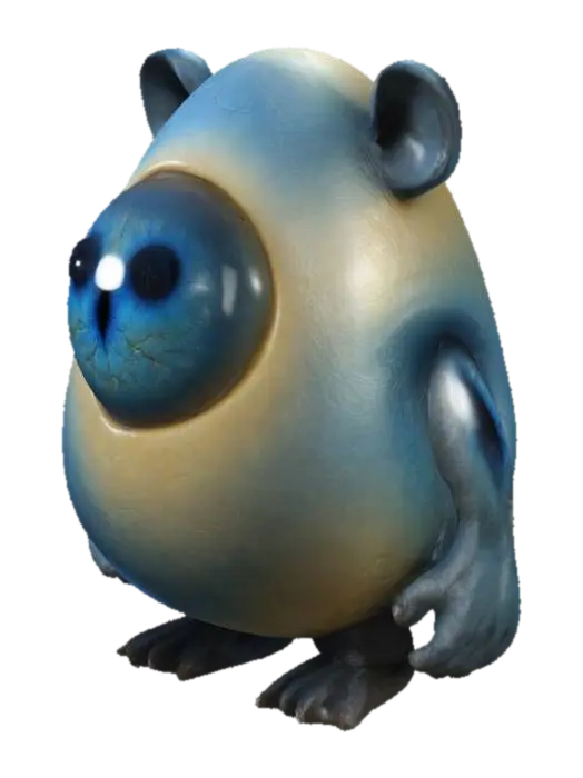 A Fantasy, Highly Detailed, Ultra Realistic object, looks like an egg shaped mammal… - Eggshape-3D-modell, genererad av AI