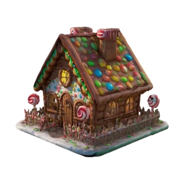 #fairy#, Stylized, Highly Detailed, high quality fairytale candy cabin. The… - Gingerbread 3D model, vytvořený pomocí AI