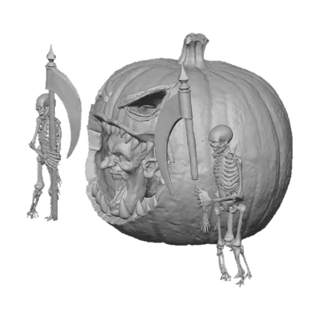 3D model for Haunted Jack-o'-Lantern Guard., #Halloween2025#