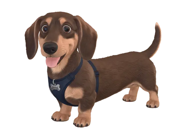 daschund - Corgi 3D model, vytvořený pomocí AI