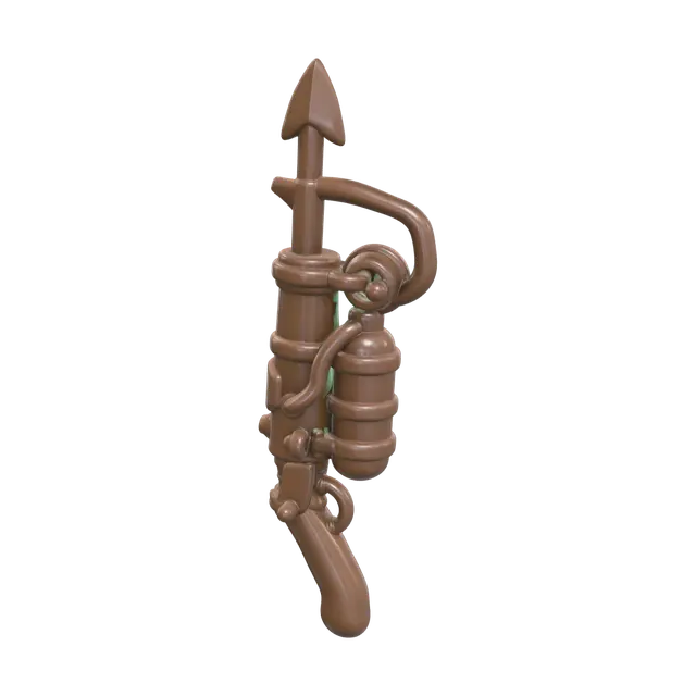 Low-Poly Harpoon Gun 3D model, vytvořený pomocí AI