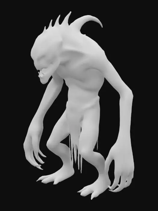 3D model for a Realistic, High Detailed humanoid Underworld Monster with Rotting Flesh