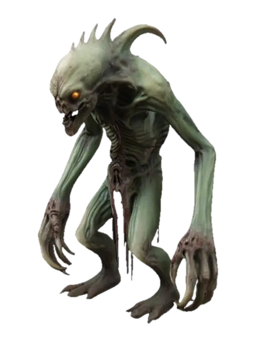 3D model for a Realistic, High Detailed humanoid Underworld Monster with Rotting Flesh